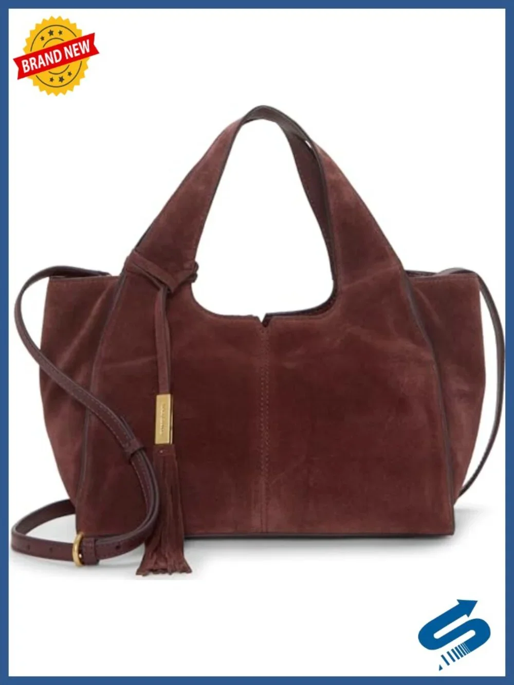 Leather Satchel Handbag with Zipper Closure, Shoulder Strap